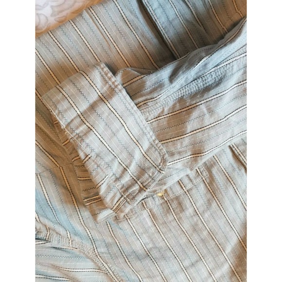 LRL Lauren Jeans Co. light blue striped button down sz 1x double pockets - Picture 4 of 8